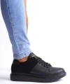 Swo151 Boost Bağcıklı Cilt Süet Erkek Günlük Sneaker Ayakkabı Csst - Siyah