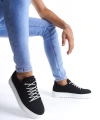 Swo152 Cool Bağcıklı Süet Erkek Günlük Spor Klasik Ayakkabı Sbt - Siyah