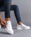 Swo155 Warrior Bağcıklı Ve Fermuarlı Cilt Erkek Günlük Sneaker Ayakkabı Cbt - Beyaz