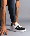 Swo155 Warrior Bağcıklı Ve Fermuarlı Cilt Erkek Günlük Sneaker Ayakkabı Cbt - Beyaz/siyah