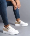 Swo155 Warrior Bağcıklı Ve Fermuarlı Cilt Süet Erkek Günlük Sneaker Ayakkabı Csbt - Beyaz/krem