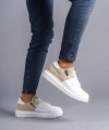 Swo155 Warrior Bağcıklı Ve Fermuarlı Cilt Süet Erkek Günlük Sneaker Ayakkabı Csbt - Beyaz/krem