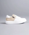 Swo155 Warrior Bağcıklı Ve Fermuarlı Cilt Süet Erkek Günlük Sneaker Ayakkabı Csbt - Beyaz/krem