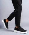 Swo155 Warrior Bağcıklı Ve Fermuarlı Cilt Süet Erkek Günlük Sneaker Ayakkabı Csbt - Siyah