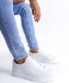 Swo165 Elite Bağcıklı Cilt Erkek Günlük Sneaker Ayakkabı Cbt - Beyaz