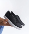 Swo165 Elite Bağcıklı Cilt Erkek Günlük Sneaker Ayakkabı Cbt - Siyah