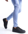 Swo165 Elite Bağcıklı Cilt Erkek Günlük Sneaker Ayakkabı Cst - Siyah