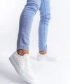 Swo166 Prestige Bağcıklı Cilt Kapitone Desenli Erkek Günlük Sneaker Ayakkabı Cbt - Beyaz