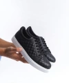 Swo166 Prestige Bağcıklı Cilt Kapitone Desenli Erkek Günlük Sneaker Ayakkabı Cbt - Siyah