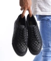 Swo166 Prestige Bağcıklı Cilt Kapitone Desenli Erkek Günlük Sneaker Ayakkabı Cst - Siyah