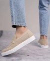 Swo180 Estilo X Bağcıksız Süet Erkek Günlük Spor Klasik Ayakkabı Sbt - Krem