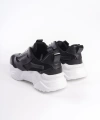TOKYO Bağcıklı Ortopedik Taban Triko Detaylı Kadın Spor Ayakkabı BT Siyah
