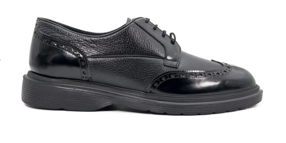 Armoni Serisi: Hakiki Deri Siyah Rugan Deri Günlük Klasik Erkek Ayakkabı