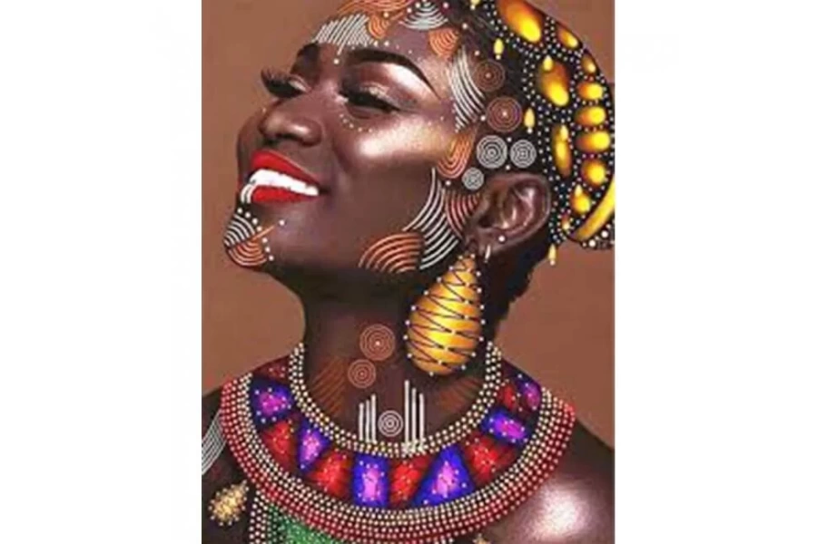 Afrikalı Güzel 8 Sayılarla Boyama Seti Rulo ( Kasnaksızdır)