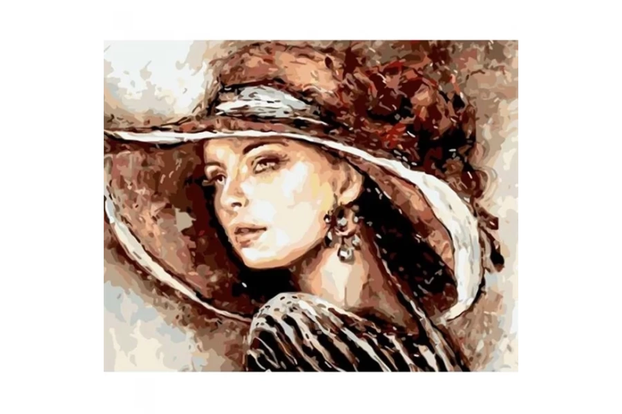 Büyük Şapkalı Lady Sayılarla Boyama Seti Rulo ( Kasnaksızdır)