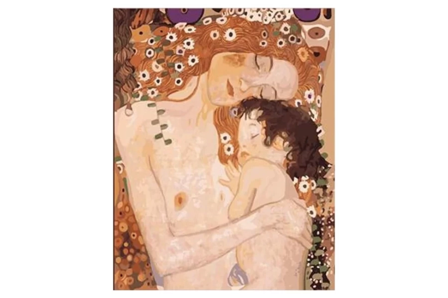 Gustav Klimt Anne ve Çocuk Sayılarla Boyama Seti Rulo ( Kasnaksızdır)