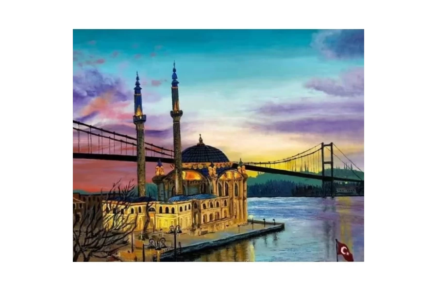 İstanbul Ortaköy Boyama  Seti Rulo ( Kasnaksızdır)
