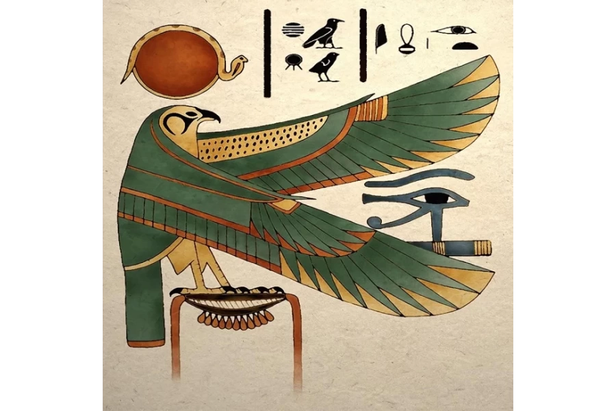 Mısır Tanrısı Horus Sayılarla Boyama Seti Rulo ( Kasnaksızdır)