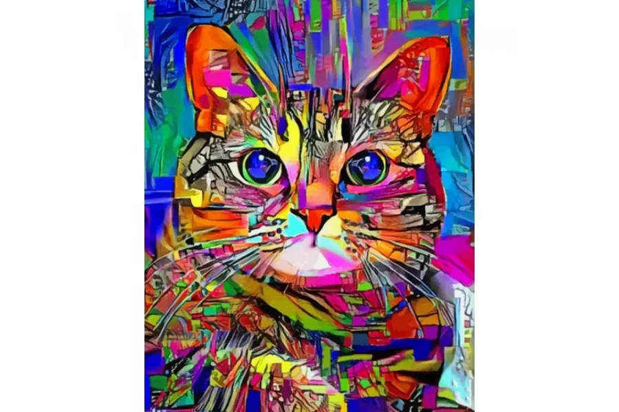 Renkli Kedi 2 Sayılarla Boyama Seti Rulo ( Kasnaksızdır)