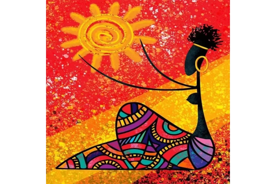 Afrika Güneşi Sayılarla Boyama Seti Rulo Duvar Sticker