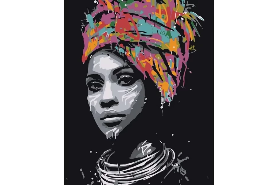 Afrikalı Güzel 1 Sayılarla Boyama Seti Rulo Duvar Sticker