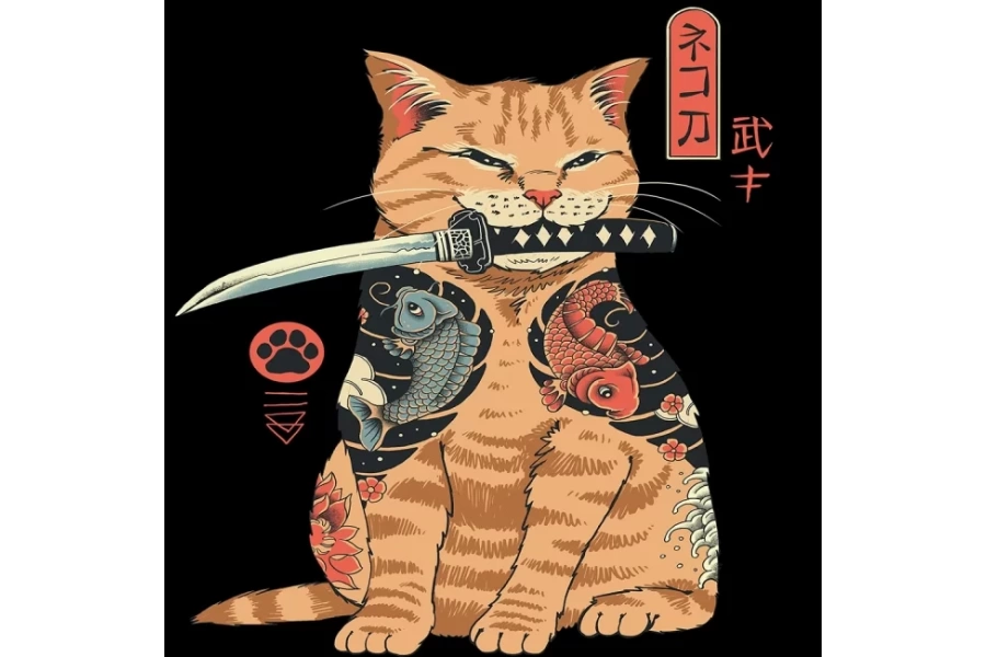Savaşcı Kedi Sayılarla Boyama Seti Rulo Duvar Sticker