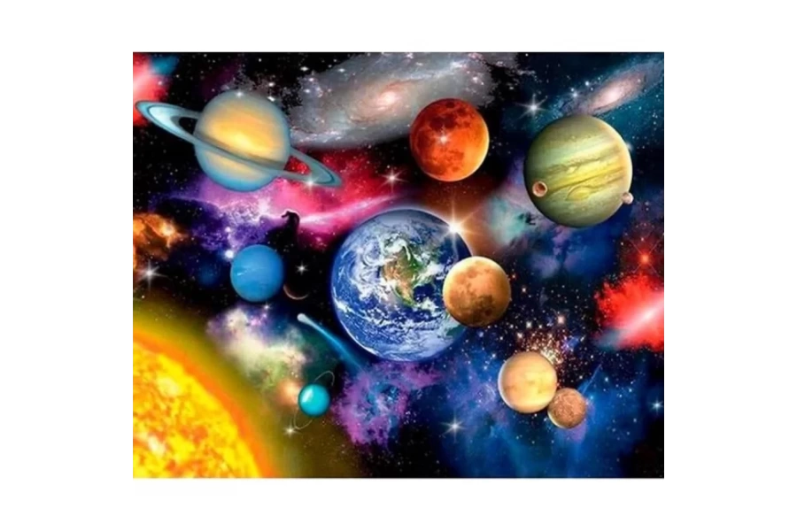 Uzay ve Gezegenler Sayılarla Boyama Seti Rulo Duvar Sticker