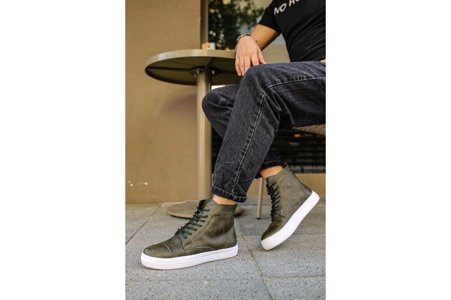 CH029 CBT Vulcanized Lace Up Erkek Bot HAKI