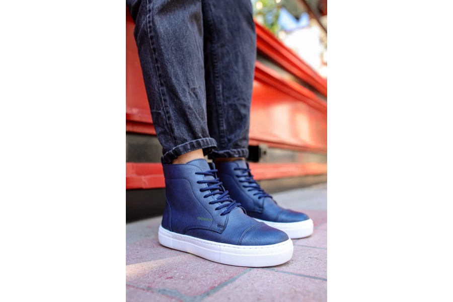 CH029 CBT Vulcanized Lace Up Erkek Bot LACIVERT