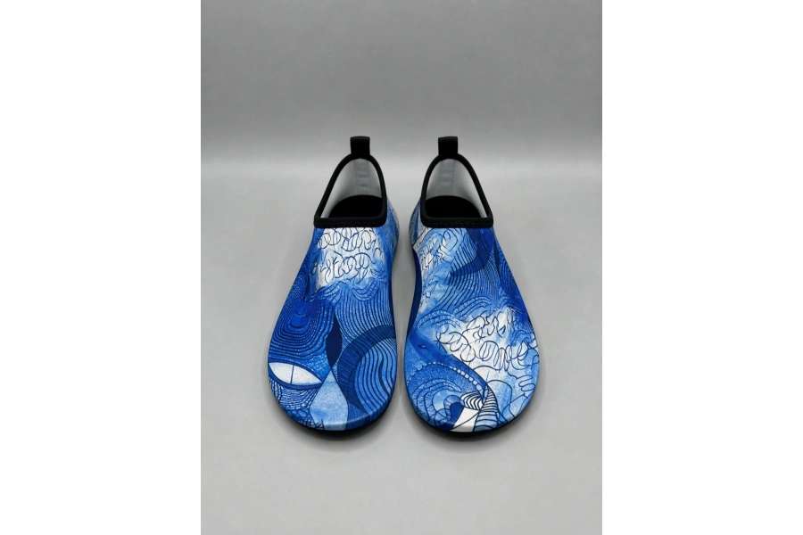 Shoecide Mavi Kübik Desen Kadın Deniz Ayakkabısı – Hafif, Kaydırmaz, Hızlı Kuruyan Aqua Shoes