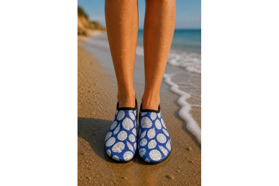 Shoecide Deniz Kabuğu Desen Kadın Deniz Ayakkabısı – Hafif, Kaydırmaz, Hızlı Kuruyan Aqua Shoes
