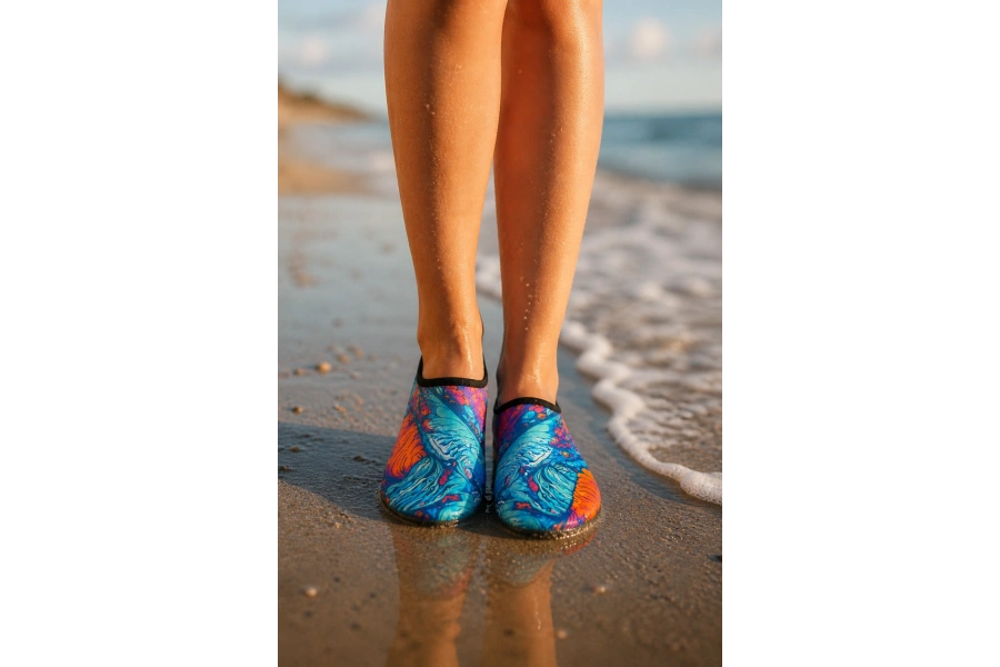 Shoecide Japon Dalgası Desen Kadın Deniz Ayakkabısı – Hafif, Kaydırmaz, Hızlı Kuruyan Aqua Shoes