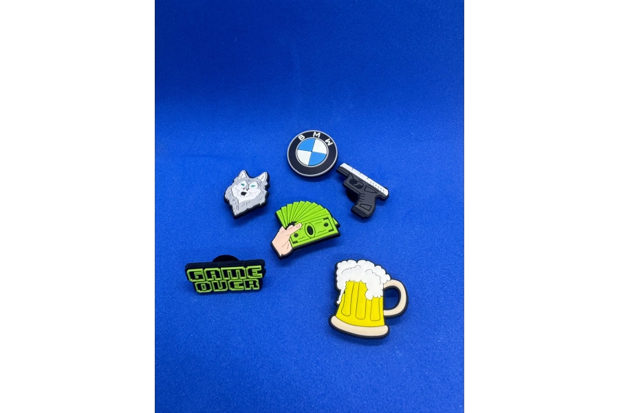 Erkek Temalı BMW Charm 6lı Premium İthal Crocs Sandalet terlik Süsleri / Jibbitz