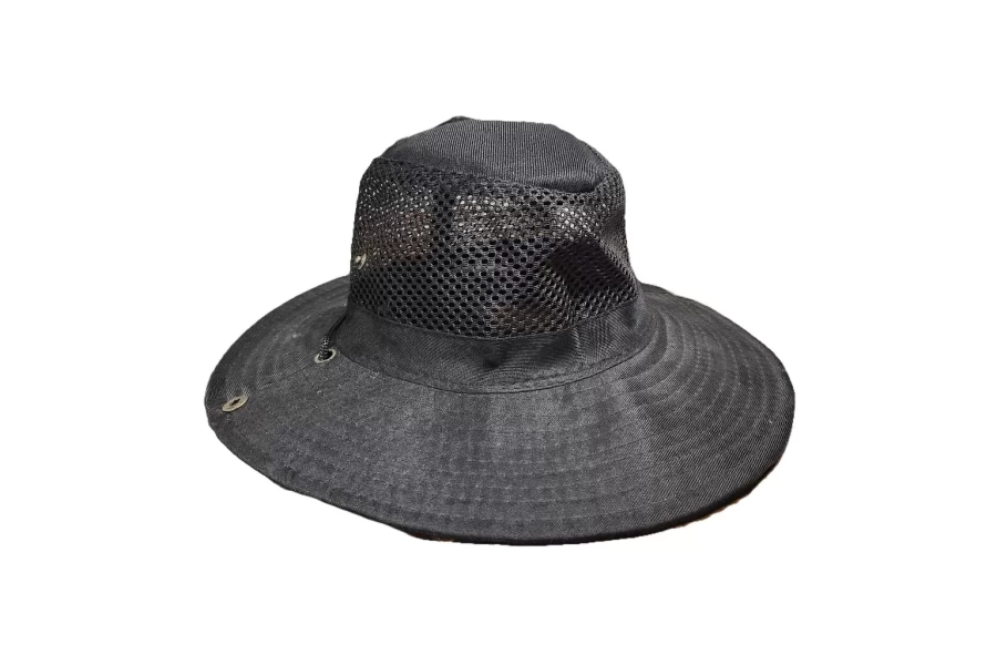 Erkek Siyah Fileli Katlanabilir Düğmeli Safari Şapka