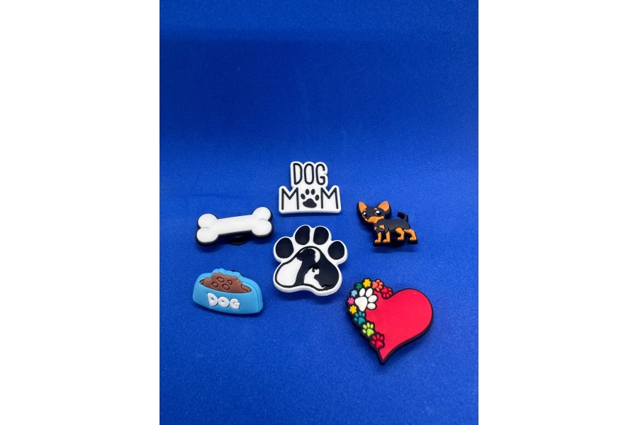 Sevimli Köpekler Temalı Charm 6lı Premium İthal Crocs Sandalet terlik Süsleri / Jibbitz