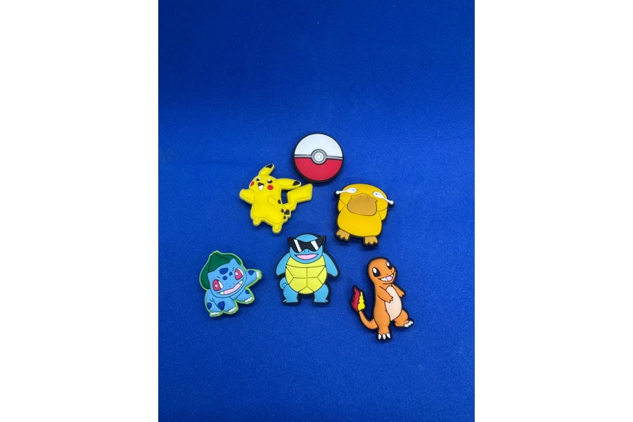 Pokemon Çizgi Film 2 Temalı Charm 6lı Premium İthal Crocs Sandalet terlik Süsleri / Jibbitz