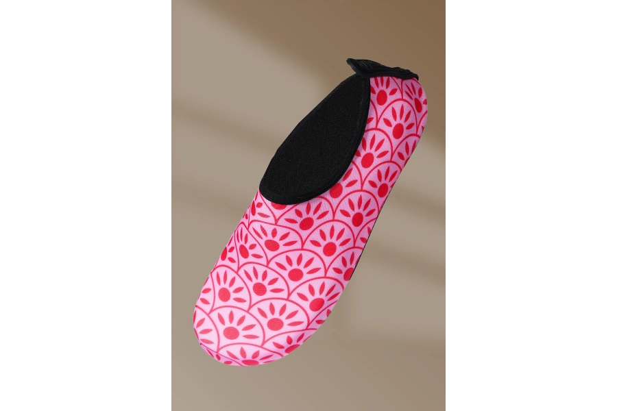 Kaydırmaz Kauçuk Taban Neoprene Pembe Güneş Desenli Deniz Ayakkabısı  (36-40), (8 Adet)