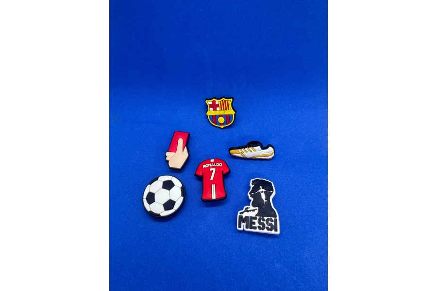 Futbol Temalı Charm 6lı Premium İthal Crocs Sandalet terlik Süsleri / Jibbitz