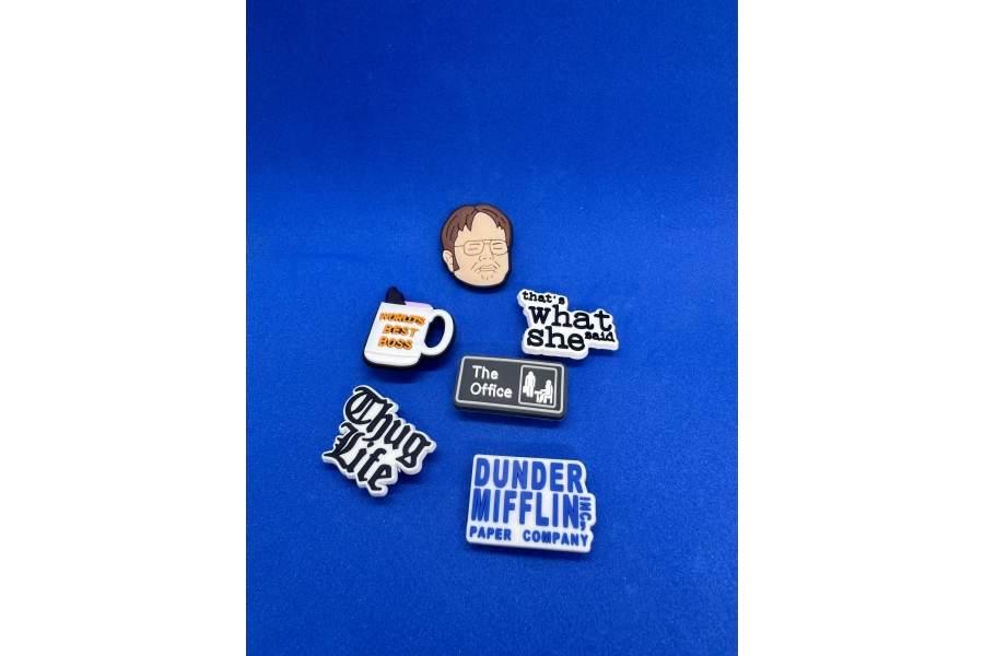 The Office Dizi Temalı Charm 6lı Premium İthal Crocs Sandalet terlik Süsleri / Jibbitz