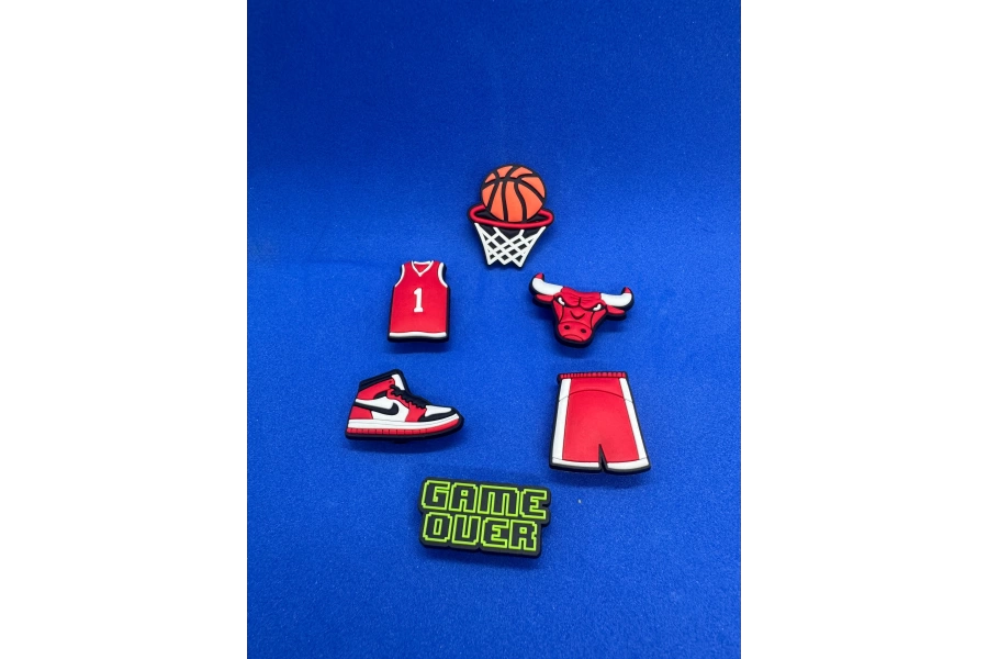 Basketbol NBA Temalı Charm 6lı Premium İthal Crocs Sandalet terlik Süsleri / Jibbitz