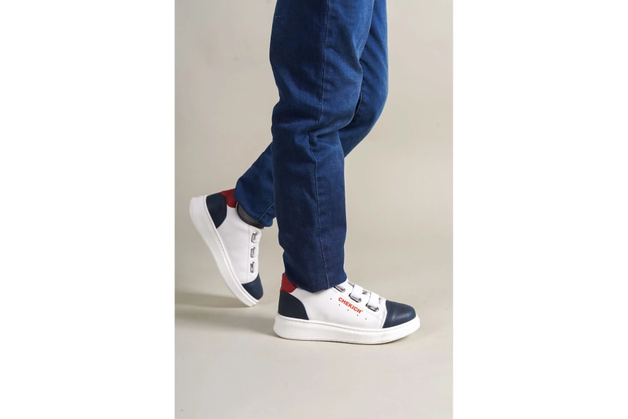 Shoecide 1007 Montana Çocuk Ayakkabı Lacivert-beyaz-kırmızı