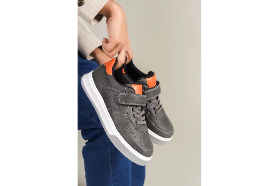 Shoecide 1009 Prime Çocuk Ayakkabı Gri Turuncu