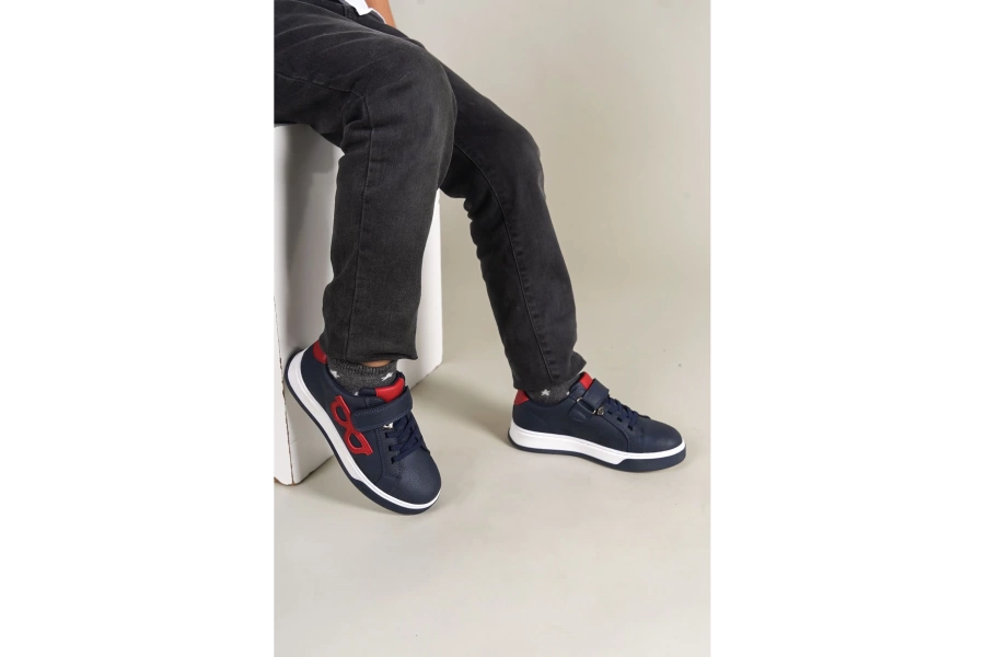 Shoecide 1011 Glasses-x Çocuk Ayakkabı Lacivert Kırmızı Beyaz