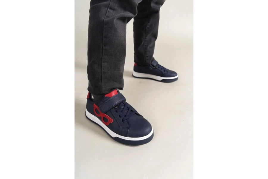 Shoecide 1011 Glasses-x Çocuk Ayakkabı Lacivert Kırmızı Beyaz