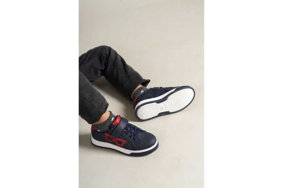 Shoecide 1011 Glasses-x Çocuk Ayakkabı Lacivert Kırmızı Beyaz