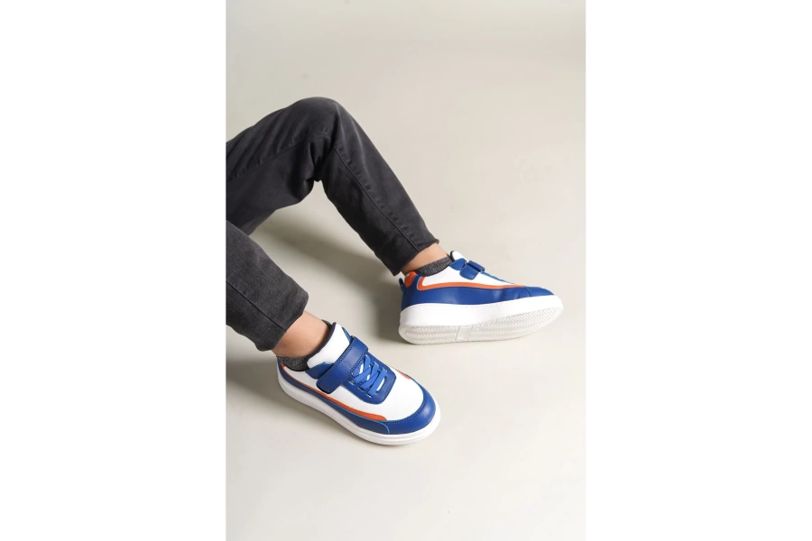 Shoecide 1015 Star-x Çocuk Ayakkabı Mavi Beyaz Turuncu