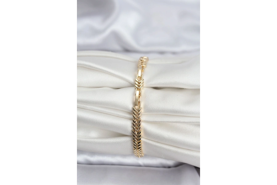 Shoecide 14k Gold Renk Kaplama Başak Model Zirkon Taşlı Cm Kadın Bileklik