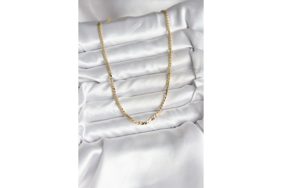 Shoecide 14k Gold Renk Kaplama Ezme Yılan Zincir Model Cm Kadın Kolye