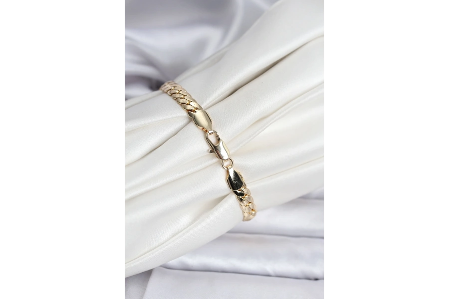 Shoecide 14k Gold Renk Kaplama Ezme Zincir Model Kadın Bileklik