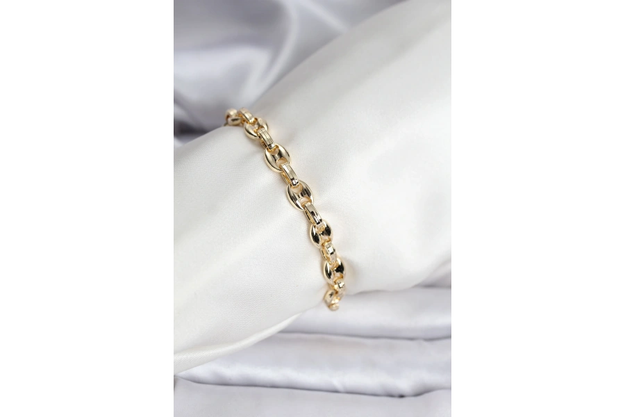 Shoecide 14k Gold Renk Kaplama Kahve Çekirdeği Model Cm Kadın Bileklik